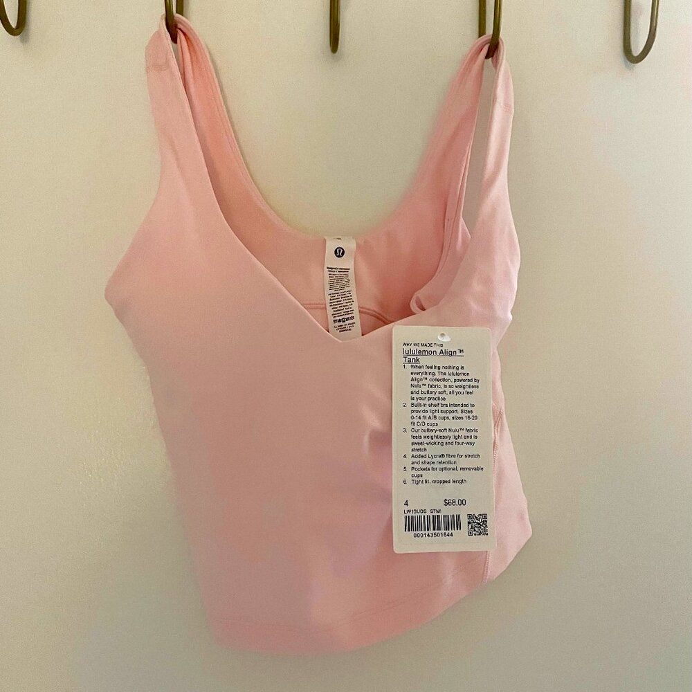 lululemon Align™ Tank Top - light pink, size 4 (NEW W/ TAGS)